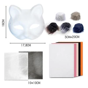 6x Katzenmasken-Set, weiße für Tanzparty, Urlaub, Erwachsene und - Bild 1 von 4