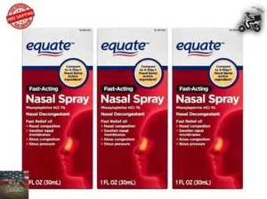 (3 pack) Equate Nasal Four Nasal Spray, Fast Acting Nasal Decongestant, 1 Fl. Oz - Picture 1 of 5