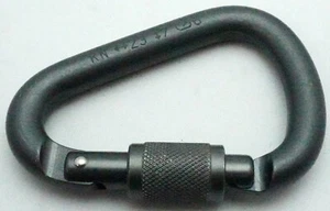Petzl Verschlusskarabiner rund Schraubverschluss birnenförmig militärgrün - Bild 1 von 5