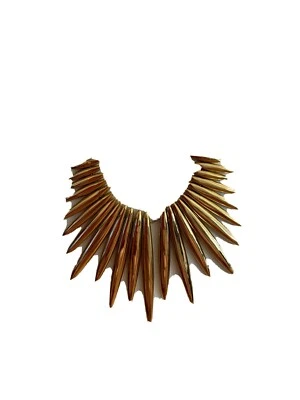 $250 Michael Kors Goldtone Tribal Statement  Pendant Necklace T39 - Image 1 of 4