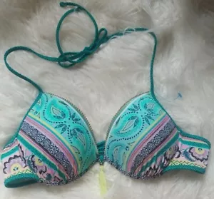 Top de natación Shade Shore estampado boho colección Sun Coast 34C/top de bikini estampado - Imagen 1 de 6