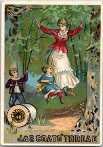 1881 Victorian Trade Card J&P Coats Faden Nähmaschine Nadel Zahlen Tabelle - Bild 1 von 2