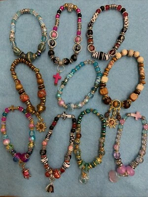 Disfraz Boho Pulseras Elastizadas con Cuentas para Regalos Lote Mixto de 10 Foto 1 de 4