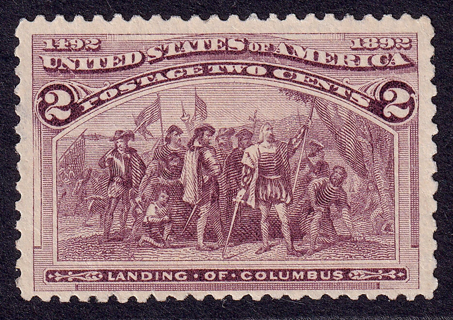 US Scott 231, 1893 Landing of Columbus, 2c brown violet, NH MINT - Image 1 of 1