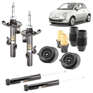 KIT 4 AMMORTIZZATORI + SUPPORTI E TAMPONI PER FIAT 500 DAL 2007 TUTTI I MODELLI - Foto 1 di 2