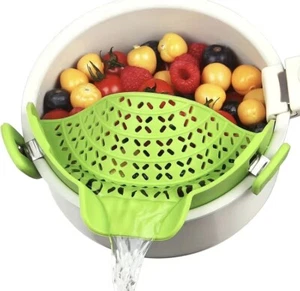 Adjustable Silicone Pot Strainer with snap clip - Picture 1 of 6