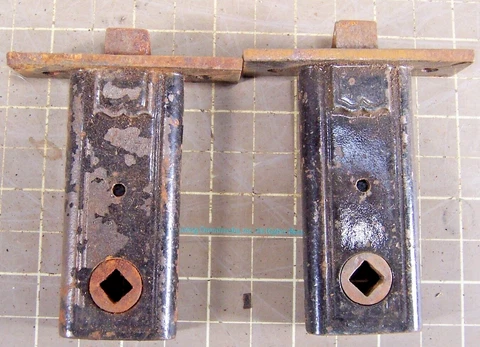 Pair (2) Vintage Small Mortise Door Latch (J) Cover