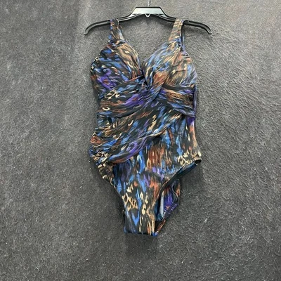 MIRACLE SUIT Revele One Piece Swimsuit Women's Size US 14 Black - Image 1 of 4