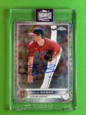 2025 Topps Archives Signature SHANE BIEBER Logofractor Autographed /25 CLEVELAND - Image 1 of 2