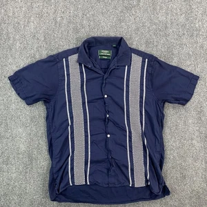 Camisa Gitman Bros Para Hombre Grande Azul Marino Bordada Guayabera Cubana Hecha en EE. UU. DSM - Imagen 1 de 12