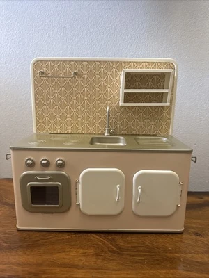 Pó de cozinha Maileg rosa retrô cozinha metal sem acessórios pia de forno - Imagem 1 de 4