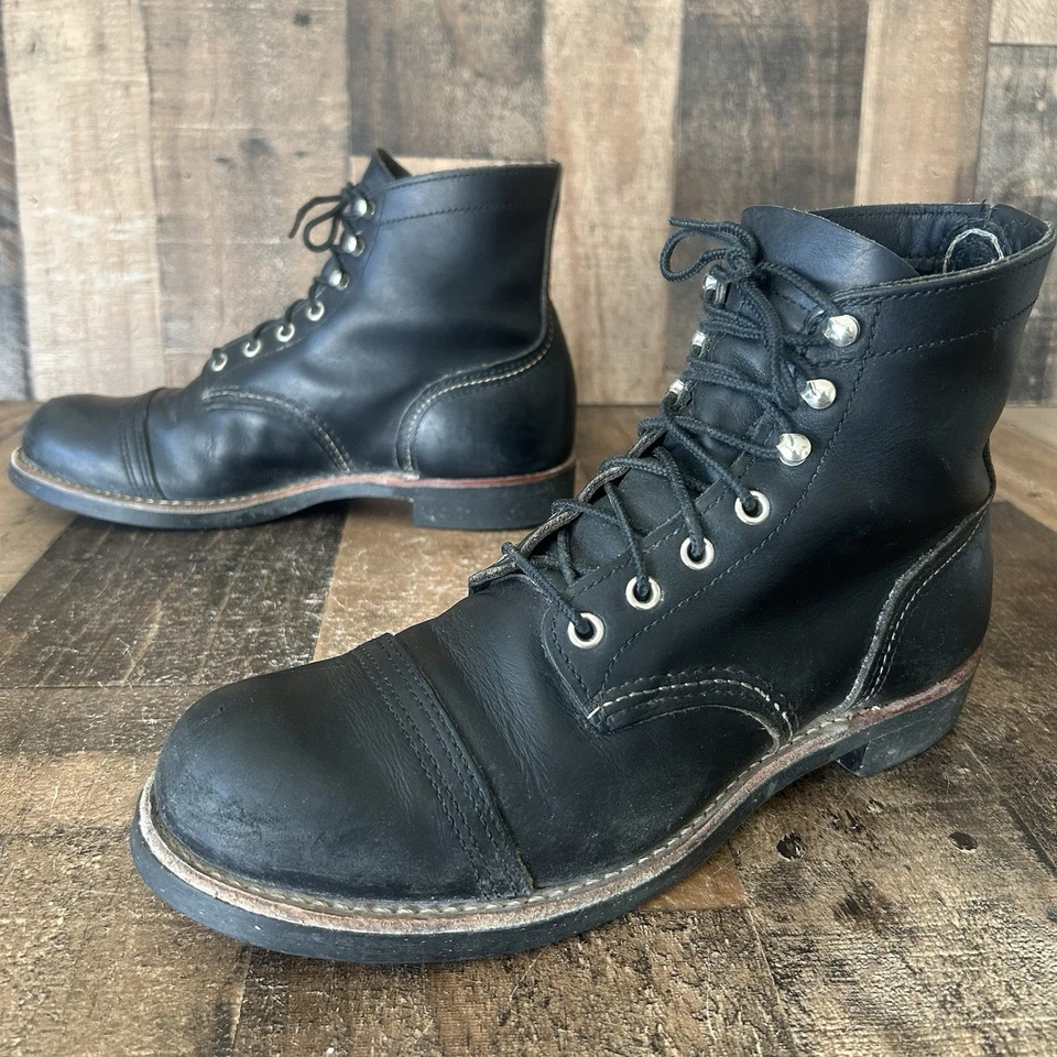 Red Wing 8114 Iron Ranger 皮革工作靴男式 8.5 D — 第 1/4 张图片