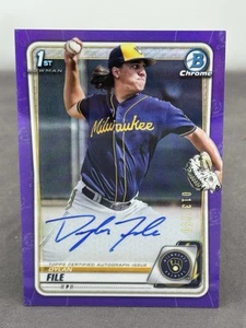 2020 Bowman Chrome Purple Refractor Auto, Dylan File, #/250 - Picture 1 of 2