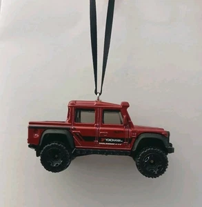 15 Land Rover Defender Double Cab Custom Christmas Car Ornament 1/64 Diecast Red - Picture 1 of 2