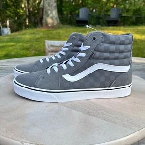 Vans Filmore Hi Tonal Kariert Grau Herren Hoch Skate Turnschuhe Größe 12 Neu - Bild 1 von 9