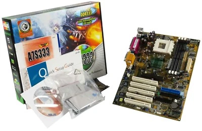 Motherboard Original New Box ASUS A7S333 SOCKET462 3xDDR SiS745 5xPCI ATX - Image 1 of 4