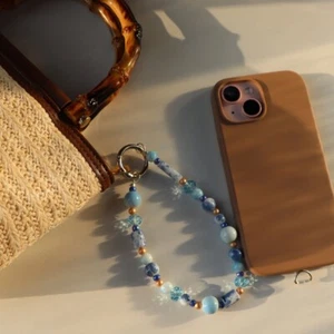 Anti-Lost Phone Hand Rope Crystal Car Keychain New Wrist Chain Ornament - Photo 1 sur 10