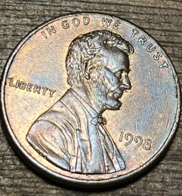 RARE 1998P Lincoln WIDE AM ERROR 1 Cent Penny Memorial coin No Mint Mark - Image 1 of 4
