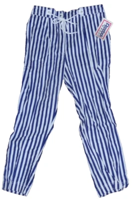 Pantalones grandes de algodón para mujer Reebok Sport vintage años 90 a rayas azules y blancas Foto 1 de 4