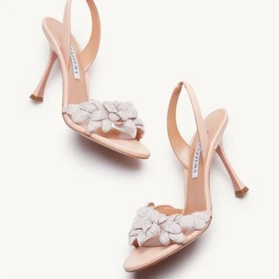 Nueva Sandalia Aquazzura Flor Galáctica 75mm - Rosa Concha 37.5 Foto 1 de 4