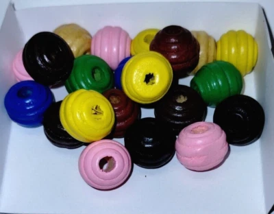 144PCS 16mm Colored Round Wood Beads for Crafts  Mixed Paint - Image 1 of 4