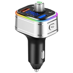 Car FM Transmitter Atmosphere Light Bluetooth MP3 Player PD3.0 Fast Charge - Picture 1 of 11