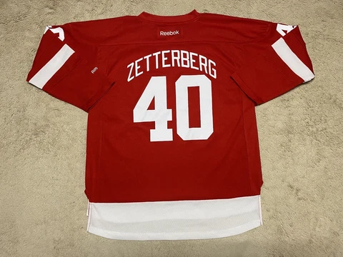 Detroit Red Wings Jersey Zetterberg 40 Youth Large L XL Captain Reebok Kids Red Cover