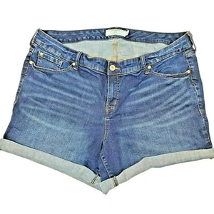 Torrid Denim Womens First At Fit Shorts Plus Size 22 Stretch Blue Jeans Rolled - Picture 1 of 8