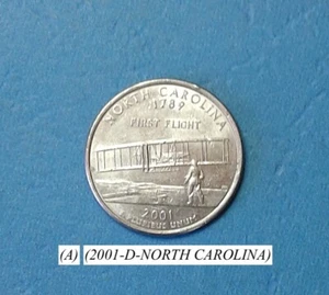2001-D- NORTH CAROLINA STATE QUARTER FROM US MINT ROLL C- NGC PRICE CHARTS (A) - Picture 1 of 5