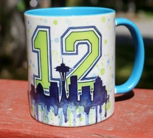 Seattle Seahawks 12th Man Coffee Cup Space Needle Super Bowl Mug - Picture 1 of 5
