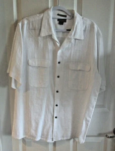 Bruno linen blend short sleeve button up White XL - Picture 1 of 4
