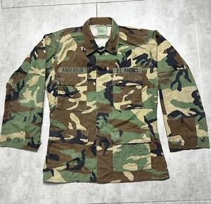 vintage 80s US marines woodland camo hot weather jacket small regular w pins - Picture 1 of 12