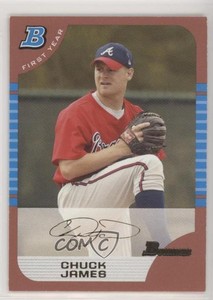 2005 Bowman First Year Red 1/1 Chuck James #298 Rookie RC 6i1