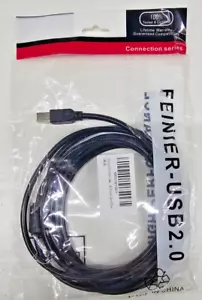 Cable de cable de impresora Feinier USB 2.0 10 pies negro - Imagen 1 de 6
