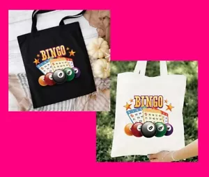BINGO Bags Canvas Tote Carrying Bag Unique Gift Idea For the BINGO Lover - Picture 1 of 7