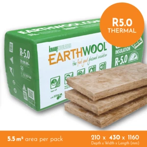 R5.0 Knauf Earthwool Ceiling Insulation Batts 430mm & 580mm - Picture 1 of 4
