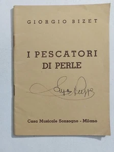 68455 LIBRETTO D'OPERA - Bizet - I pescatori di perle - Sonzogno 1947 - Picture 1 of 1