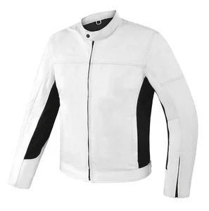 giacca moto uomo rebell streetfighter pelle protezioni omologate CE bianco xl - Afbeelding 1 van 4