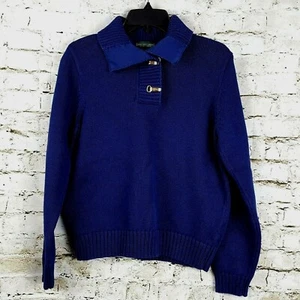 Vtg Ralph Lauren Jeans Company Women's L Navy Mock Neck Knit Pullover Sweater - Picture 1 of 4