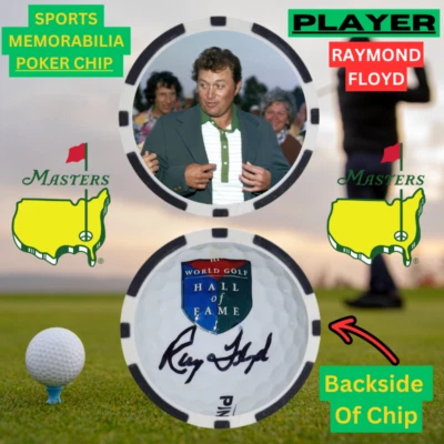 Ficha de póker Raymond Floyd 1976 ganador del Masters con firma Foto 1 de 2