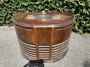 vintage ZENITH CHAIR SIDE Wood Console RADIO - Picture 1 of 7