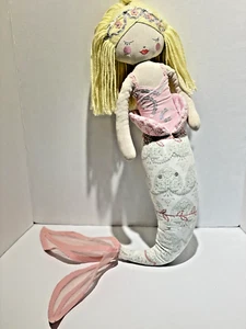 24” Pottery Barn Kids Nautical Mermaid Plush Decor Beach Cottage core EUC Beach - Picture 1 of 11