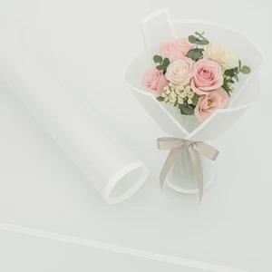 White Wrapping Paper for Flowers, Frosted Flower Bouquet Wrapping Paper, Korean - Picture 1 of 12