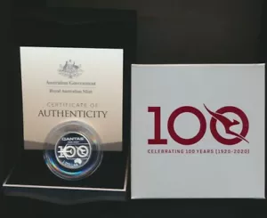 Australia: 2020 $1 QANTAS Centenary ½oz 999 Silver Proof,1st Year NEW Portrait - Bild 1 von 1