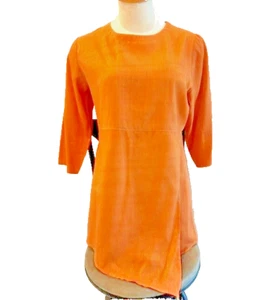 Allie Coosh Orange Linen Blend Tunic Size P - Picture 1 of 7