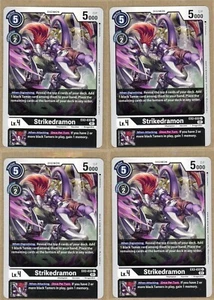 STRIKEDRAMON X 4 Digimon CCG Digital Hazard Playset COMUNE EX2-032 - Foto 1 di 1