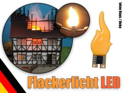 Flackerlicht LED brennendes Haus Brandflackern Feuer H0, TT, G Lagerfeuer Kamin - Bild 1 von 4