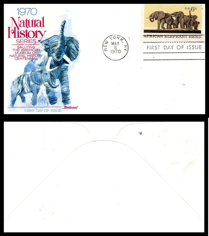 US FDC # 1388 6c Natural History  Artmaster elephant  1970, 9p6397 - Image 1 of 1