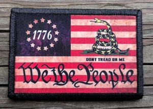 Tread On Me amerikanische Flagge Moral Patch Haken und Schleife Armee maßgeschneiderte taktische - Bild 1 von 2