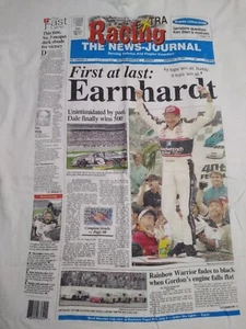 Rare Dale Earnhardt T Shirt 1998 Vintage Daytona 500 Newspaper Page Size 2XL HTF - Picture 1 of 15